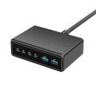200W 4xUSB-C / Type-C and 2xUSB-A Multi-function 6 Ports GaN Desktop Fast Charger, Plug:US Plug(Black) - 1