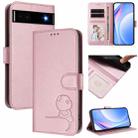 For Google Pixel 6a Litter Panda Embossing RFID Leather Phone Case with Lanyard(Pink) - 1
