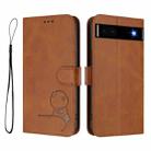 For Google Pixel 6a Litter Panda Embossing RFID Leather Phone Case with Lanyard(Brown) - 2