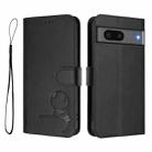For Google Pixel 7 Litter Panda Embossing RFID Leather Phone Case with Lanyard(Black) - 2