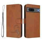For Google Pixel 7 Litter Panda Embossing RFID Leather Phone Case with Lanyard(Brown) - 2