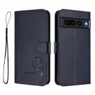 For Google Pixel 7 Pro Litter Panda Embossing RFID Leather Phone Case with Lanyard(Blue) - 2