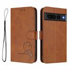 For Google Pixel 7 Pro Litter Panda Embossing RFID Leather Phone Case with Lanyard(Brown) - 2