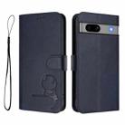 For Google Pixel 7a Litter Panda Embossing RFID Leather Phone Case with Lanyard(Blue) - 2