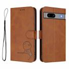For Google Pixel 7a Litter Panda Embossing RFID Leather Phone Case with Lanyard(Brown) - 2