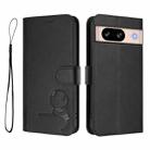 For Google Pixel 8 Litter Panda Embossing RFID Leather Phone Case with Lanyard(Black) - 2