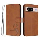 For Google Pixel 8 Litter Panda Embossing RFID Leather Phone Case with Lanyard(Brown) - 2