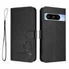 For Google Pixel 8 Pro Litter Panda Embossing RFID Leather Phone Case with Lanyard(Black) - 2
