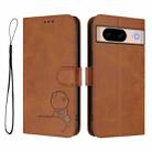 For Google Pixel 8a Litter Panda Embossing RFID Leather Phone Case with Lanyard(Brown) - 2
