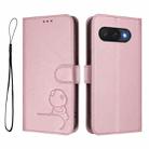 For Google Pixel 9a Litter Panda Embossing RFID Leather Phone Case with Lanyard(Pink) - 2