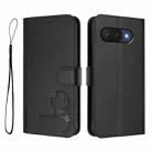 For Google Pixel 9a Litter Panda Embossing RFID Leather Phone Case with Lanyard(Black) - 2