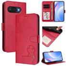 For Google Pixel 9a Litter Panda Embossing RFID Leather Phone Case with Lanyard(Rose Red) - 1
