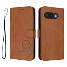 For Google Pixel 9a Litter Panda Embossing RFID Leather Phone Case with Lanyard(Brown) - 2