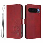 For Google Pixel 10 / 10 Pro Litter Panda Embossing RFID Leather Phone Case with Lanyard(Wine Red) - 2