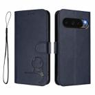 For Google Pixel 10 Pro XL / 9 Pro XL Litter Panda Embossing RFID Leather Phone Case with Lanyard(Blue) - 2
