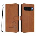 For Google Pixel 10 Pro XL / 9 Pro XL Litter Panda Embossing RFID Leather Phone Case with Lanyard(Brown) - 2