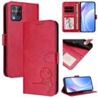 For T-Mobile Revvl 6 Pro / Revvl 6x Pro 5G Litter Panda Embossing RFID Leather Phone Case with Lanyard(Rose Red) - 1
