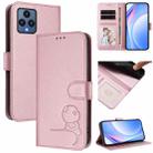 For T-Mobile Revvl 6 / Revvl 6x 5G Litter Panda Embossing RFID Leather Phone Case with Lanyard(Pink) - 1