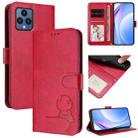 For T-Mobile Revvl 6 / Revvl 6x 5G Litter Panda Embossing RFID Leather Phone Case with Lanyard(Rose Red) - 1
