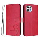 For T-Mobile Revvl 7 / T Phone 2 5G Litter Panda Embossing RFID Leather Phone Case with Lanyard(Rose Red) - 2