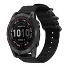 22mm xDfind Ring Buckle Nylon Canvas Watch Band(Black) - 1