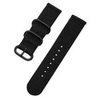 22mm xDfind Ring Buckle Nylon Canvas Watch Band(Black) - 2