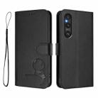 For Sony Xperia 1 V Litter Panda Embossing RFID Leather Phone Case with Lanyard(Black) - 2