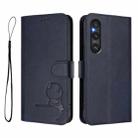 For Sony Xperia 1 V Litter Panda Embossing RFID Leather Phone Case with Lanyard(Blue) - 2