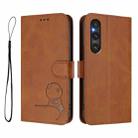 For Sony Xperia 1 V Litter Panda Embossing RFID Leather Phone Case with Lanyard(Brown) - 2