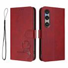 For Sony Xperia 1 VI Litter Panda Embossing RFID Leather Phone Case with Lanyard(Wine Red) - 2