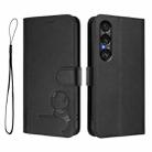 For Sony Xperia 1 VII Litter Panda Embossing RFID Leather Phone Case with Lanyard(Black) - 2