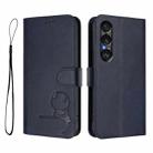 For Sony Xperia 1 VII Litter Panda Embossing RFID Leather Phone Case with Lanyard(Blue) - 2