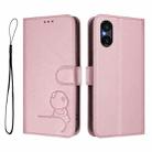 For Sony Xperia 5 V Litter Panda Embossing RFID Leather Phone Case with Lanyard(Pink) - 2