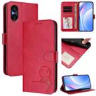 For Sony Xperia 5 V Litter Panda Embossing RFID Leather Phone Case with Lanyard(Rose Red) - 1