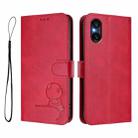 For Sony Xperia 5 VI Litter Panda Embossing RFID Leather Phone Case with Lanyard(Rose Red) - 2
