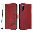For Sony Xperia 10 IV Litter Panda Embossing RFID Leather Phone Case with Lanyard(Wine Red) - 2