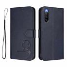 For Sony Xperia 10 IV Litter Panda Embossing RFID Leather Phone Case with Lanyard(Blue) - 2
