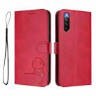 For Sony Xperia 10 V Litter Panda Embossing RFID Leather Phone Case with Lanyard(Rose Red) - 2