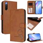 For Sony Xperia 10 V Litter Panda Embossing RFID Leather Phone Case with Lanyard(Brown) - 1