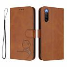 For Sony Xperia 10 V Litter Panda Embossing RFID Leather Phone Case with Lanyard(Brown) - 2