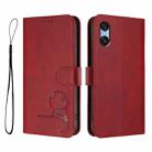 For Sony Xperia 10 VI Litter Panda Embossing RFID Leather Phone Case with Lanyard(Wine Red) - 2