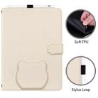 For Samsung Galaxy Tab A9+ Cat Skin-feel Litchi Leather Tablet Case(Apricot White) - 2