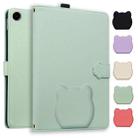 For Samsung Galaxy Tab A9 Cat Skin-feel Litchi Leather Tablet Case(Green) - 1