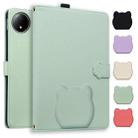 For Xiaomi Redmi Pad SE 8.7 Cat Skin-feel Litchi Leather Tablet Case(Green) - 1