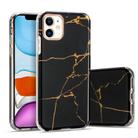 For iPhone 11 Pro Marble Pattern Electroplating Phnom Penh TPU Phone Protective Case(Black) - 1