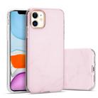 For iPhone 12 mini Marble Pattern Electroplating Phnom Penh TPU Phone Protective Case(Pink) - 1