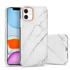 For iPhone 12 / 12 Pro Marble Pattern Electroplating Phnom Penh TPU Phone Protective Case(White) - 1