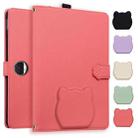 For Honor Pad 9 12.1 2023 / HEY2-W09 Cat Skin-feel Litchi Leather Tablet Case(Watermelon Red) - 1
