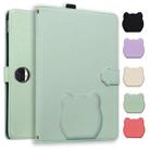 For Honor Pad 9 12.1 2023 / HEY2-W09 Cat Skin-feel Litchi Leather Tablet Case(Green) - 1