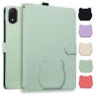 For OnePlus Pad 3 Global / OPPO Pad 4 Pro Cat Skin-feel Litchi Leather Tablet Case(Green) - 1